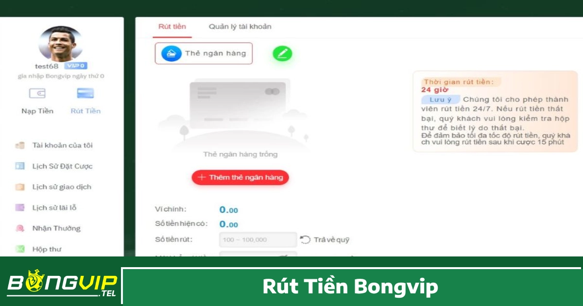 Các quy định về giao dịch rút tiền Bongvip